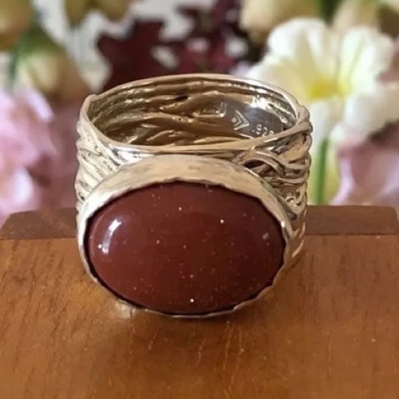 RARE Silpada Sterling Silver Sparkling Sandstone Ring R1144 Size 7 - Picture 1 of 10